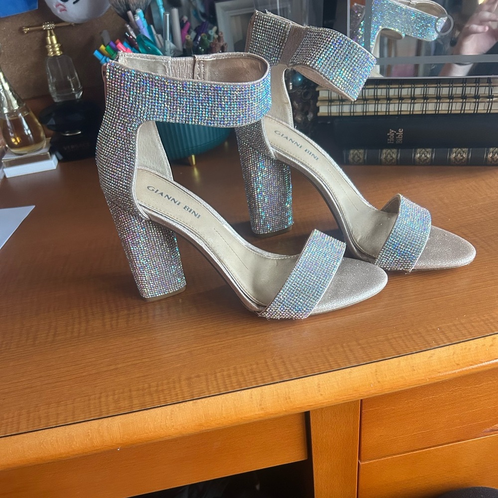 Gianni Bini Iridescent Rhinestone Heel
